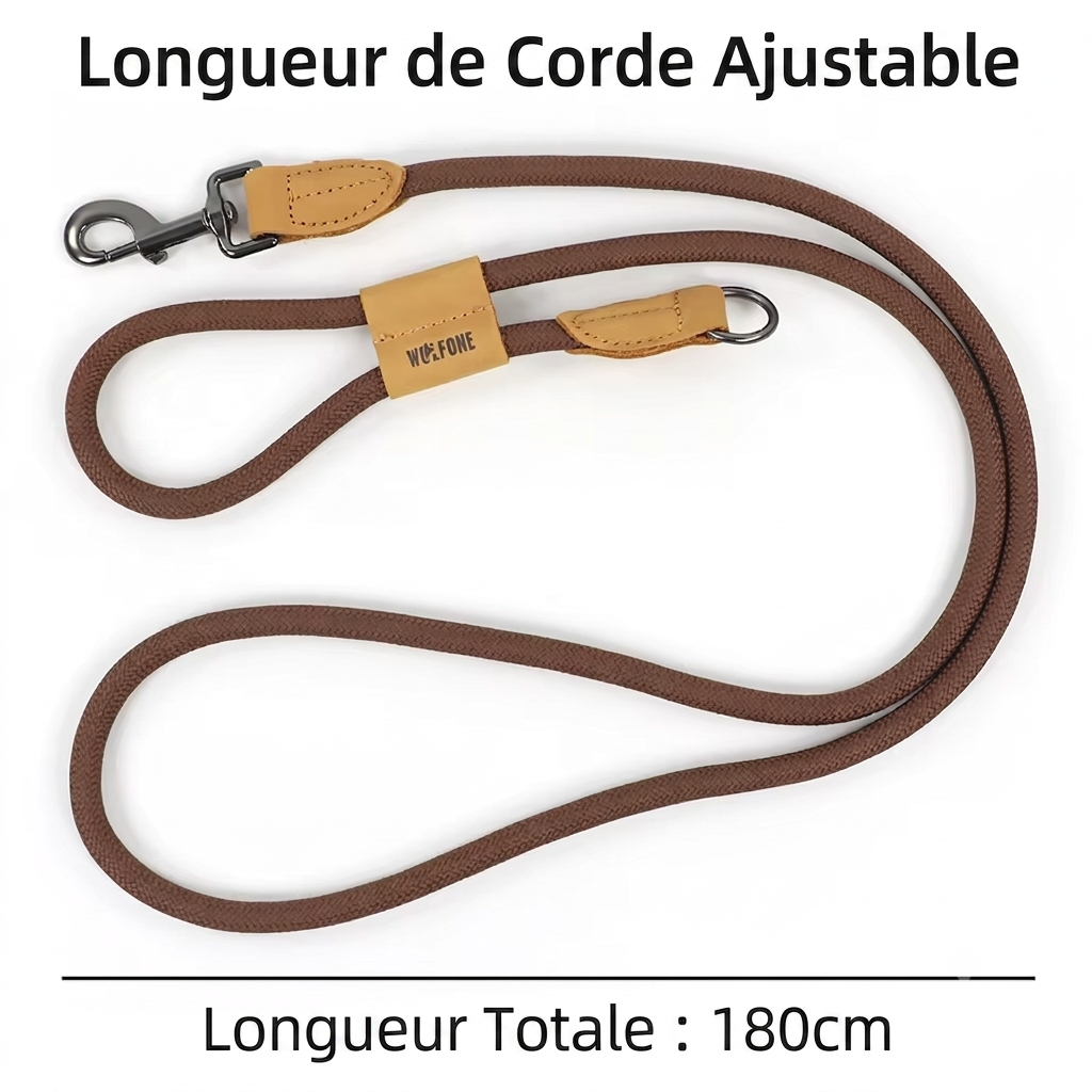 Laisse en corde tressée